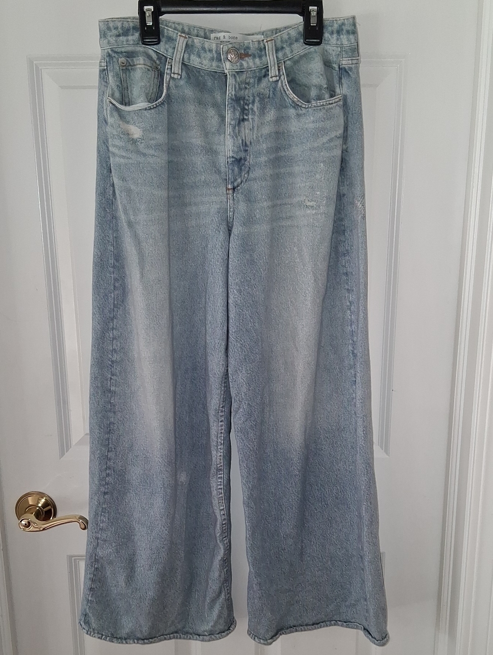 rag & bone RTR Sofie Miramar Light Blue Digitally Printed Denim Pants Size 27